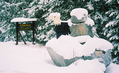 LLL KJ värav:  Lumega kaetud värav tervitab talviseid külastajaid.Fotod: T.Kütti. - pics/2003/LLL6.jpg