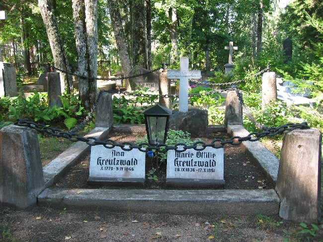 The final resting-place of F. R. Kreutzwald's mother and sister in the Võru cemetery.<br> Photo: Peeter Bush - pics/2005/11021_3.jpg