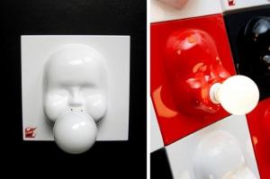 Best known for his design of ingenious light sources (valgustid) aka humourous "luminaires", this chewing gum blowing child is probably Tarmo Luisk's most memorable creation to date. Made of plastic and powder coated sheet metal, the wall lamp "Bubble" (mull) comes in white, red and black and can help cheer up your interior sanctum for €175.00. That's $247 CAD. Photo: Keha 3 tootedisainibüroo / Industrial & Product Design - pics/2011/10/33896_4_t.jpg