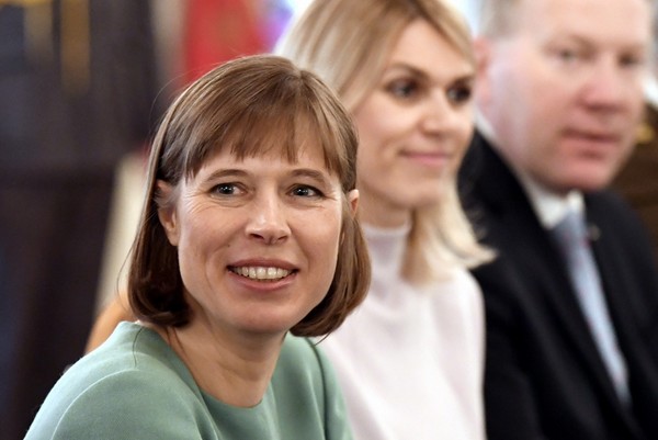 Kaljulaid at a meeting in Finland this month. (Jussi Nukari/AFP/Getty Images) - pics/2017/03/49438_001.jpg